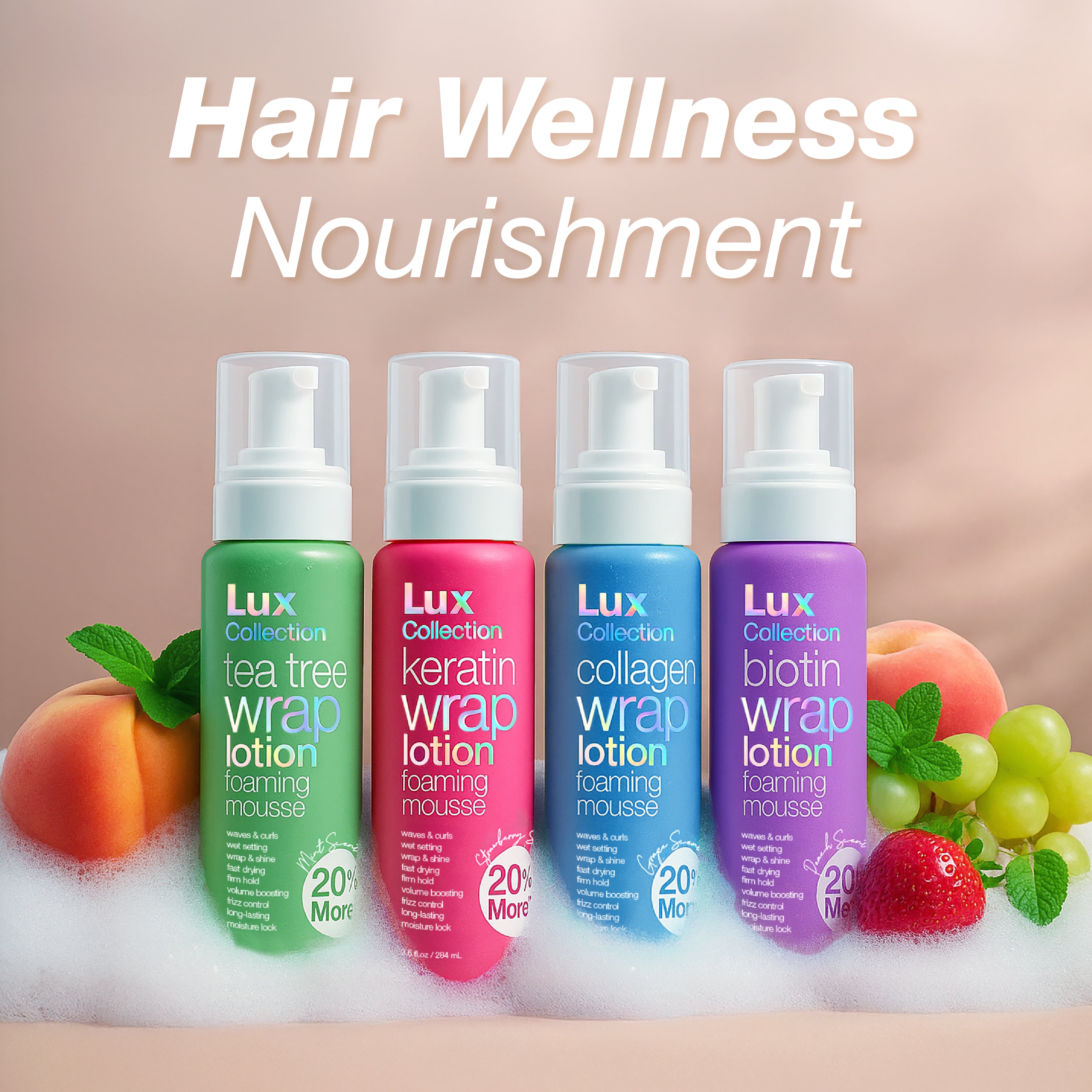 Wrapping Foam Lotion Wave Curl Wet Setting Styling Hair Foaming Mousse Tea Tree