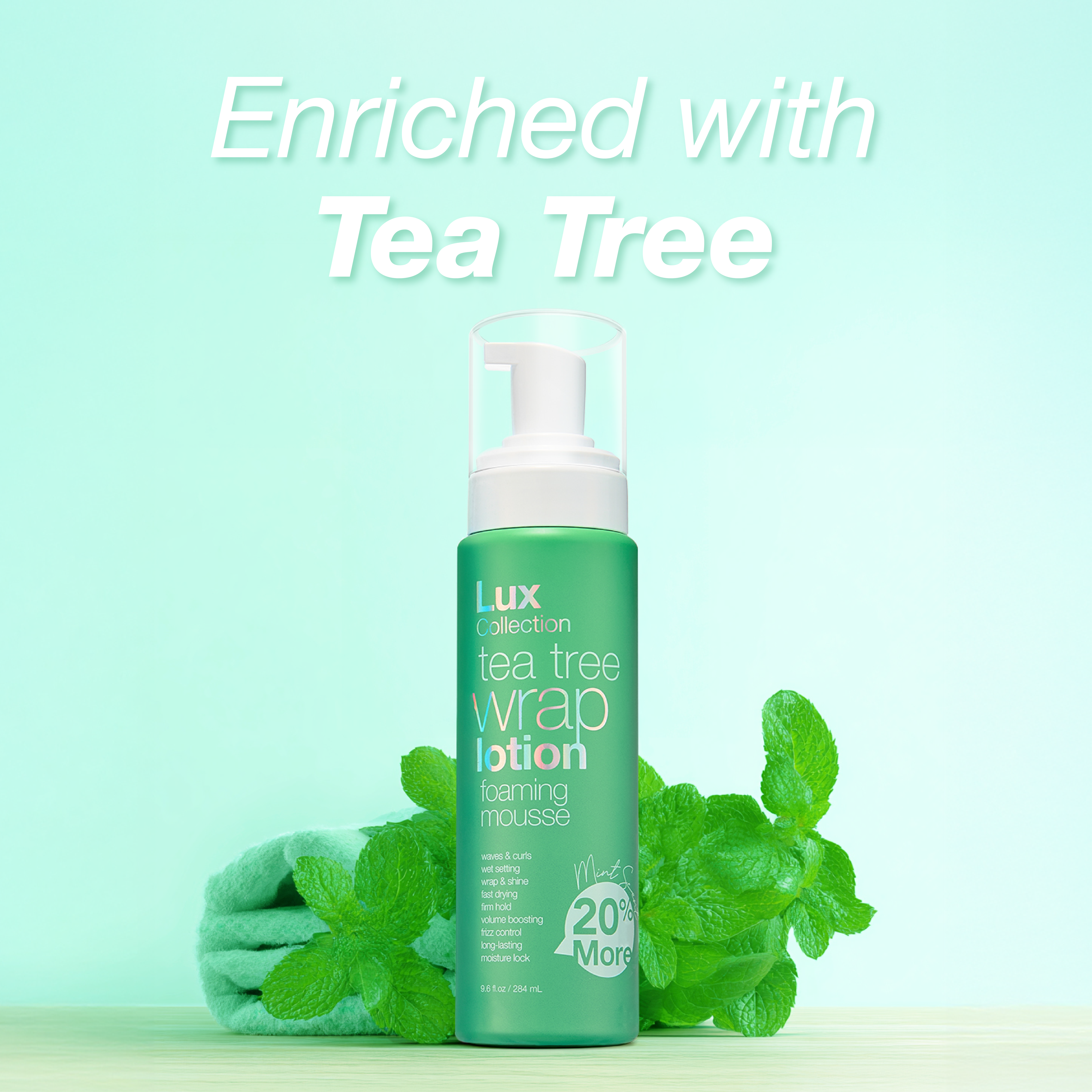 Wrapping Foam Lotion Wave Curl Wet Setting Styling Hair Foaming Mousse Tea Tree